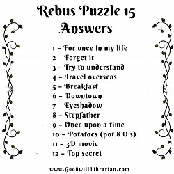Rebus Puzzle 15 - Answers