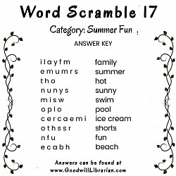 Word Scramble 17 - Answers