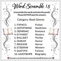 Word Scramble 18 Answers